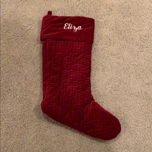 Pottery Barn Velvet Quilted Stocking - “Eliza”